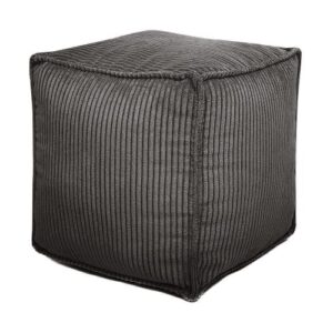 louis donné unstuffed square pouf ottoman cover, supersoft corduroy storage pouf cover for living room bedroom stool footrest