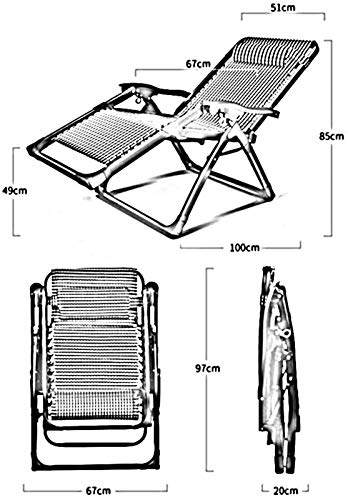 XZGDEN Lightweight Sun Lounger Reclining Lounge Chair Garden Outdoor Terrace Thick Padded Thickened Multiple Positions (Color : 1)