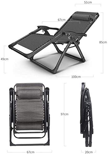 XZGDEN Lightweight Sun Lounger Reclining Lounge Chair Garden Outdoor Terrace Thick Padded Thickened Multiple Positions (Color : 1)