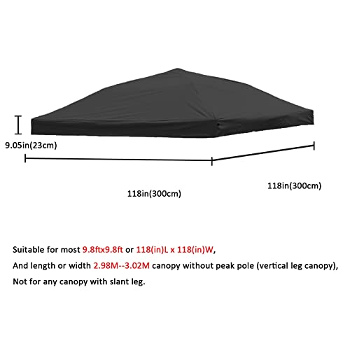 NINAT 1pcs Canopy Replacement Top Tent Top Cover for 10x10ft Pop Up Paty/Tent/Canopy (Vertical Leg) Instant Canopy Top Cover Black Canopy Top Cloth Only