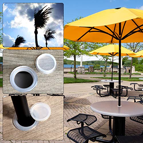 Maitys 8 Pieces Silicone Umbrella Hole Ring Plug Set for Glass Outdoors Patio Table Deck Yard, 2 Inch (Clear)