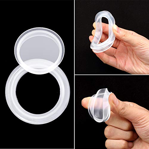 Maitys 8 Pieces Silicone Umbrella Hole Ring Plug Set for Glass Outdoors Patio Table Deck Yard, 2 Inch (Clear)