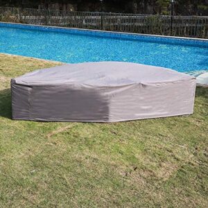 sunsitt patio outdoor half moon outdoor furniture sectional set cover waterproof and dust resistant furniture cover, 120”l x 56”w x 28”h