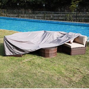 SUNSITT Patio Outdoor Half Moon Outdoor Furniture Sectional Set Cover Waterproof and Dust Resistant Furniture Cover, 120''L x 56''W x 28''H