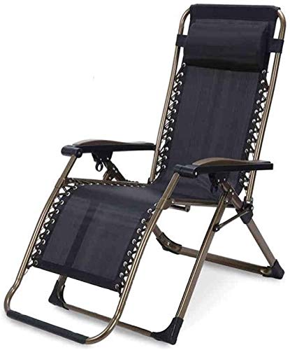 XZGDEN Lightweight Sun Lounger Headrest Folding Recliner Adjust Height Reclining Garden Camping Bed