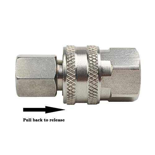 WILTEEXS 18709 3/8-Inch Stainless Steel Quick Connect Pressure Washer Adapter Set, Max Pressure 5000 PSI Rating