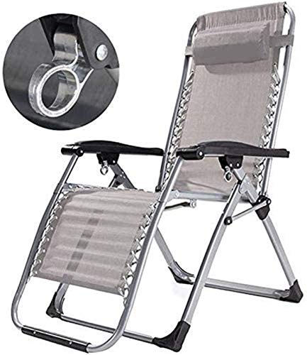 XZGDEN Lightweight Sun Lounger Heavy Duty Zero Gravity Recliner Chair with Cup and Phone Holder, Garden Outdoor Patio Sun Lounger, Folding Reclining Chair Beach Lounger Chair