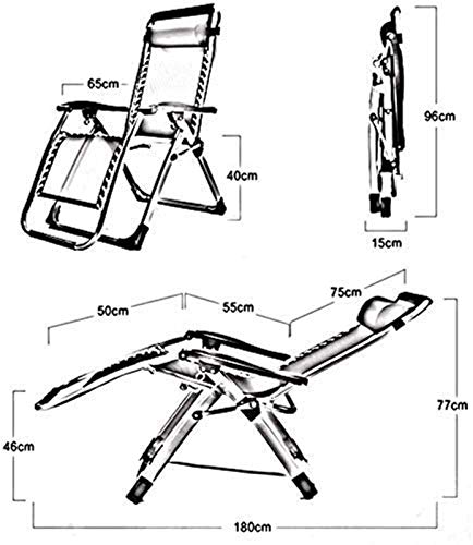 XZGDEN Lightweight Sun Lounger Heavy Duty Zero Gravity Recliner Chair with Cup and Phone Holder, Garden Outdoor Patio Sun Lounger, Folding Reclining Chair Beach Lounger Chair