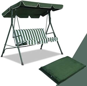 luarane 77″ x 43″ swing canopy replacement porch top cover, outdoor waterproof sun shade cover for outdoor seat furniture chair, ideal for garden patio park yard, top cover only (green)