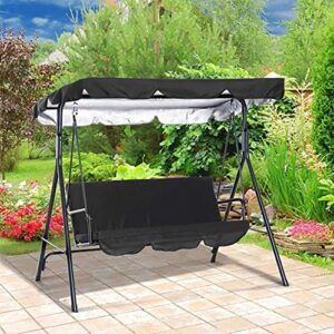 Patio Swing Canopy Waterproof Top Cover Set,Replacement Canopy Cover for 3-Seater76.7 inches Porch Swing Chair Awning Swing Cover Outdoor Sunproof Chair Patio/Lawn/Garden All Weather Protection