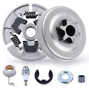 chainsaw 7pcs kit sprocket clutch drum 3/8″ for stihl 017 018 021 023 ms170 ms180 ms210 ms230 ms250 replacement parts with needle bearing washer e-clip worm gear for 1123 640 2003, 1123 640 2073