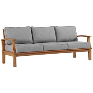 modway eei-4176-nat-gry marina patio teak sofa, natural gray