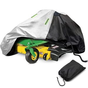 coverify zero-turn mower cover waterproof heavy duty oxford fabric- riding lawn mower cover fits decks up to 50″, universal fit 81″l x 46″w x 50″h with windproof storage bag