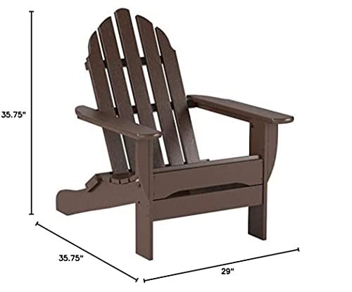 POLYWOOD AD5030MA Classic Folding Adirondack Chair, 35.00" x 29" x 35.00", Mahogany