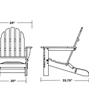 POLYWOOD AD5030MA Classic Folding Adirondack Chair, 35.00" x 29" x 35.00", Mahogany