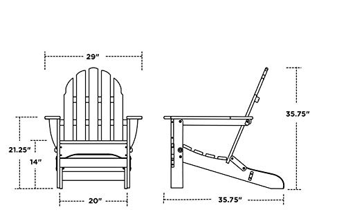 POLYWOOD AD5030MA Classic Folding Adirondack Chair, 35.00" x 29" x 35.00", Mahogany