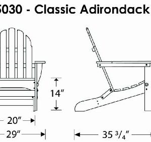 POLYWOOD AD5030MA Classic Folding Adirondack Chair, 35.00" x 29" x 35.00", Mahogany