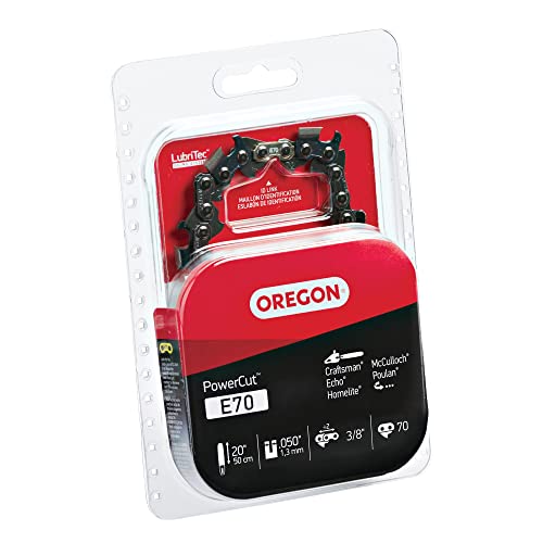 Oregon E70 20-Inch PowerCut Chainsaw Chain - Fits Echo, McCulloch and More