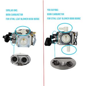 SIMPERAC BG86C Carburetor for Stihl BG86 Blower SH86C Carburetor replace for Zama C1M-S261B, 4241 120 0616