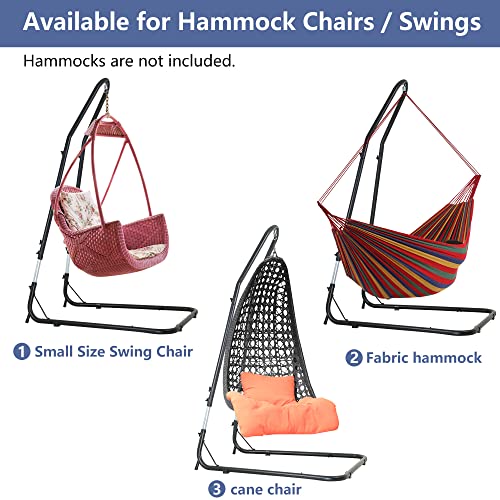 Hammock Chair Stands Hanging Hammock Stands Adjustable Height 78.8" to 96.5" Outdoor Solid Steel Hammock Stand Only for Hanging Hammock Air Porch Swing Chair Indoor