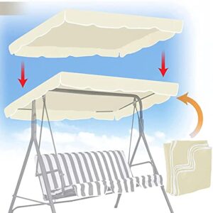 XYQSBY Patio Swing Canopy Waterproof Top Cover Set, Replacement Canopy Cover for Swing Chair Awning Glider 2/3-Seater, Outdoor Garden Furniture Covers All Weather Protection (Blue, Three-Seater)