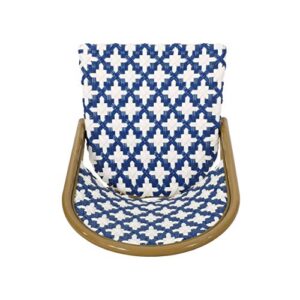 Christopher Knight Home Anastasia Outdoor French Bistro Chair (Set of 4), Blue + White + Bamboo Print Finish