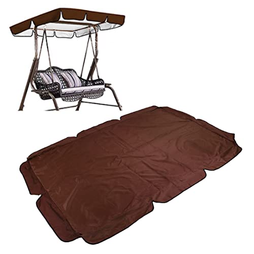 195x125x15cm Outdoor Swing Canopy Replacement, Patio Swing Chair Top Cover for Patio, Backyard, Lawn, Garden(Coffee)