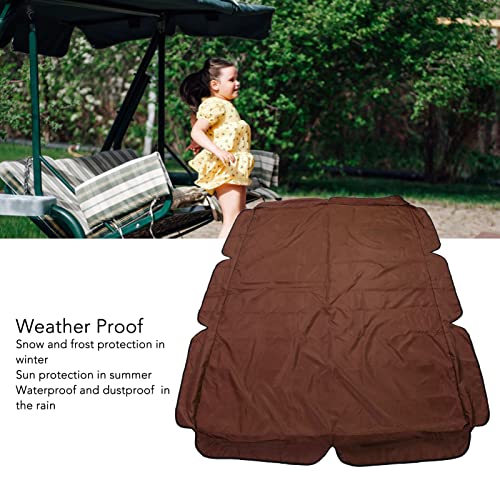 195x125x15cm Outdoor Swing Canopy Replacement, Patio Swing Chair Top Cover for Patio, Backyard, Lawn, Garden(Coffee)