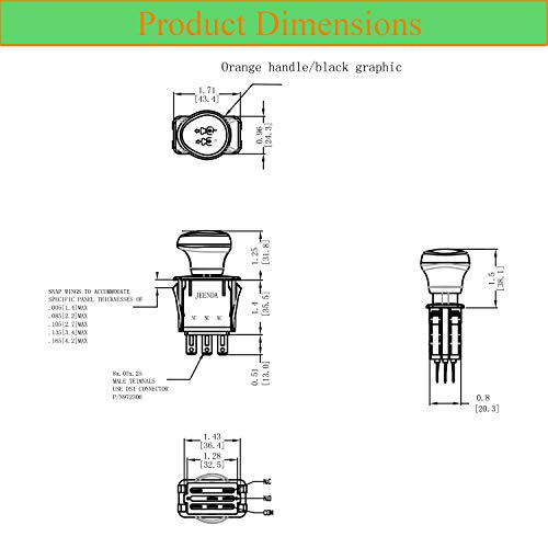 JEENDA PTO Switch 01002111 925-1716A Compatible with CubCadet RZT42 RZT50 RZT54 MTD Troy Bilt Craftsman Tank M48 M50 M54 M60 M72 Enforcer 44 48 54