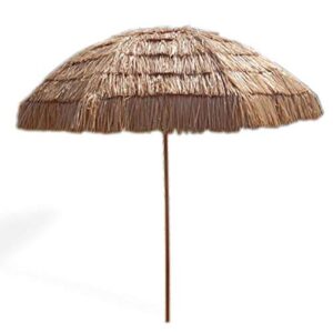 Impact Canopy 8' Hawaiian Tiki Umbrella, Pool Patio Beach Umbrella, Thatched Tiki