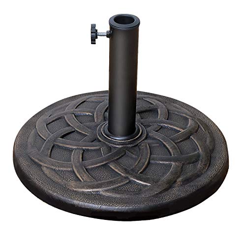 COBANA 23lb Patio Umbrella Base, Heavy Duty Round Outdoor Market Umbrella Stand Weight, Bronze