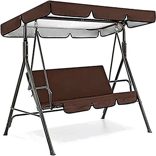 Patio Swing Canopy Waterproof Top Cover Set, Courtland Swing Replacement Awning Canopy Covers for Swing Chair Glider All Weather Protection Outdoor Garden Furniture(Dark Green, Three-seater76.77in)