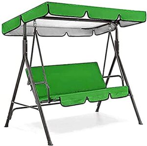 patio swing canopy waterproof top cover set, courtland swing replacement awning canopy covers for swing chair glider all weather protection outdoor garden furniture(dark green, three-seater76.77in)