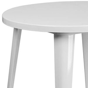 Flash Furniture Commercial Grade 30" Round White Metal Indoor-Outdoor Table