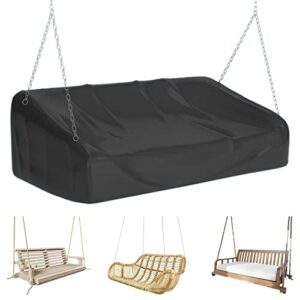porch swing cover, hanging porch swing cover waterproof, outdoor hanging swing cover, cover for porch hanging swing – black (73 * 30 * 28/20inch)