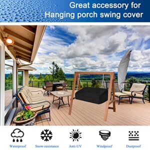 Porch Swing Cover, Hanging Porch Swing Cover Waterproof, Outdoor Hanging Swing Cover, Cover for Porch Hanging Swing - Black (73 * 30 * 28/20inch)