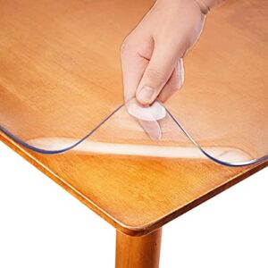 bobetter crystal clear vinyl table cover protector plastic desk pad mat waterproof vinyl table top protector rectangle table pad mat for dining coffee patio bar beside table 18×42″ floor feeding mat