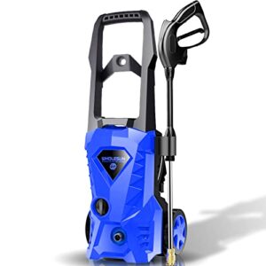 wholesun ws 3000 electric pressure washer 1.58gpm power washer 1600w high pressure cleaner machine with 4 nozzles foam cannon for cars, homes, driveways, patios (blue)
