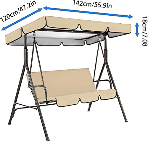 XYQSBY Patio Swing Canopy Waterproof Top Cover Set, Courtland Swing Replacement Awning Canopy Cover/Seat Cover, Swing Chair Glider All Weather Protection Outdoor Garden Covers (Blue, 55.9×47.2×7.1in)