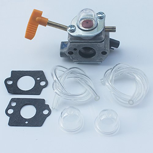 kipa Carburetor for Homelite 308054041 UT-09520 UT-09521 UT-09523 UT-09525 26cc Blowers with Fuel Lines Primer Bulbs Mounting Gaskets