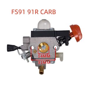 Mikatesi 4180-120-0615 FS91 Carburetor for Stihl FS91 FS91R FS111 FS89 HT102 HT103 FC91 FC96 KM91 KM91R KM111 FC111 Brushcutter Trimmer Carb - with Air Filter Kit