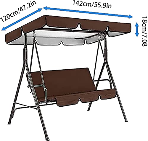 XYQSBY Patio Swing Canopy Waterproof Top Cover Set, Courtland Swing Replacement Awning Canopy Cover/Seat Cover, Swing Chair Glider All Weather Protection Outdoor Garden Covers (Blue, 55.9×47.2×7.1in)