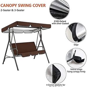 XYQSBY Patio Swing Canopy Waterproof Top Cover Set, Courtland Swing Replacement Awning Canopy Cover/Seat Cover, Swing Chair Glider All Weather Protection Outdoor Garden Covers (Blue, 55.9×47.2×7.1in)