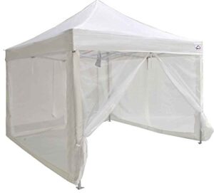 impact canopy zippered mesh sidewalls for 10′ x 10′ pop-up tent canopy, white