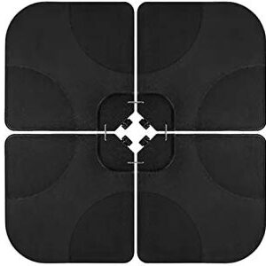 AmazingForLess 4-Piece Cantilever Offset Patio Umbrella Stand Square Shape Base Plate Set w/Easy-Fill Spouts - Black