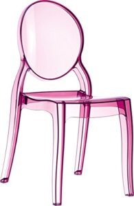 compamia elizabeth polycarbonate patio dining chair in pink (set of 2)