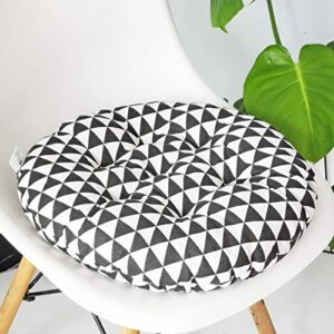 vctops bohemian soft round chair pad garden patio home kitchen office seat cushion black white diameter 16″