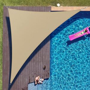 Colourtree Sun Shade Sail 18' x 18' x 25.5' Sand Beige Right Triangle Canopy Fabric Cloth Screen, Water Permeable & UV Resistant, Heavy Duty, Carport Patio Outdoor - (We Customize Size)