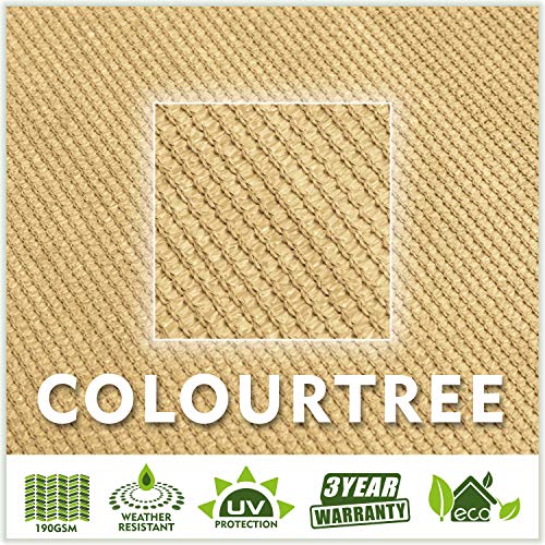 Colourtree Sun Shade Sail 18' x 18' x 25.5' Sand Beige Right Triangle Canopy Fabric Cloth Screen, Water Permeable & UV Resistant, Heavy Duty, Carport Patio Outdoor - (We Customize Size)