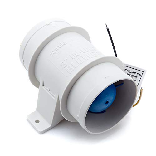 Rule In-line 140M Blower | For 3-Inch Interior Diameter Vent Hose | Corrosion and Water Resistant | 12 Volts